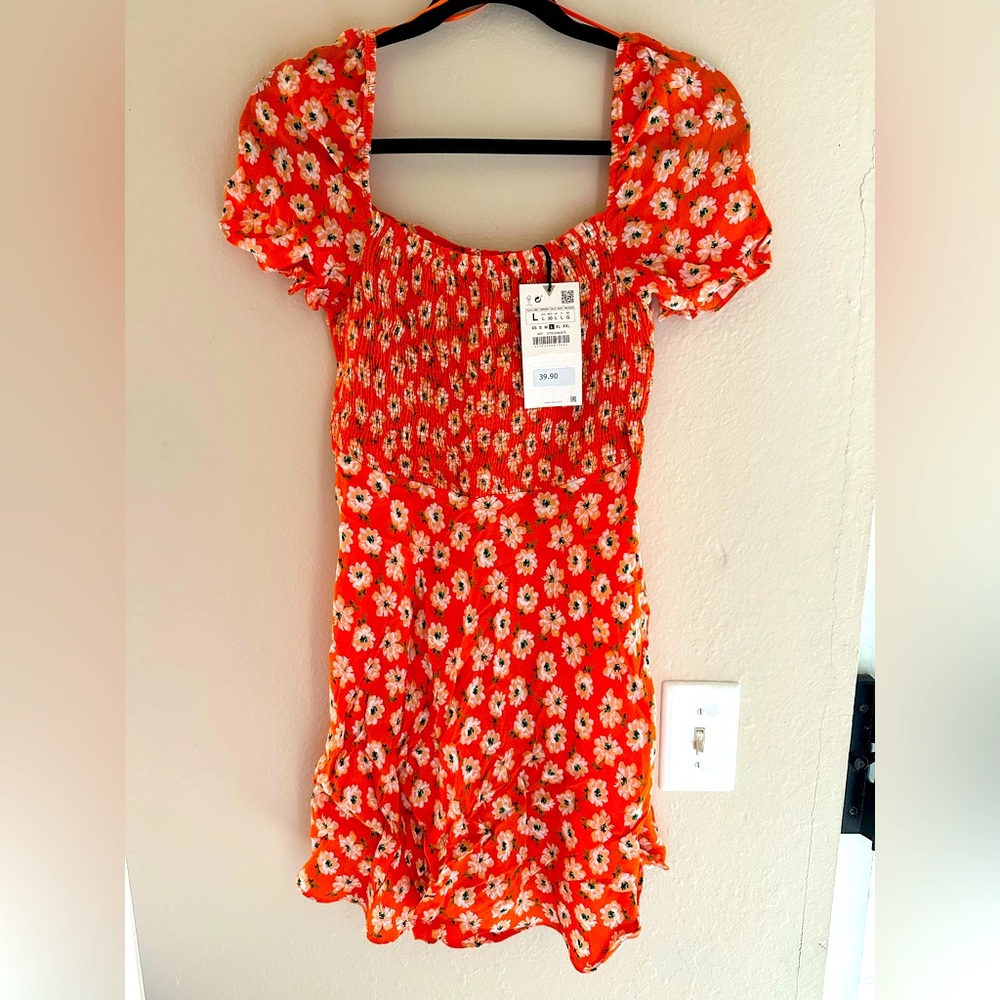 Orange floral dress from Zara! New with tags!!